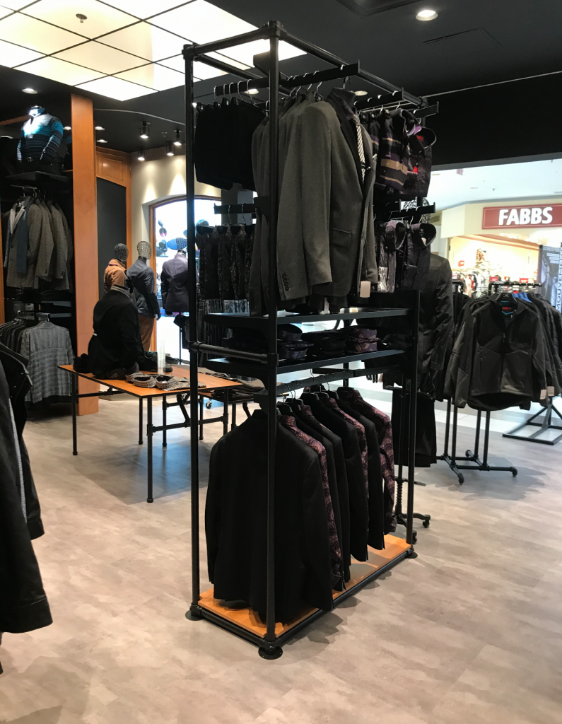 Retails clothing display: Wood & metal