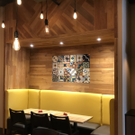 Restaurant Booth and featured wall