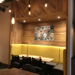 Restaurant Booth and featured wall