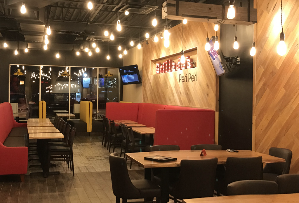 Restaurant Booth and featured wall